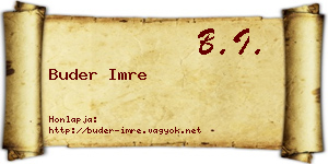 Buder Imre névjegykártya